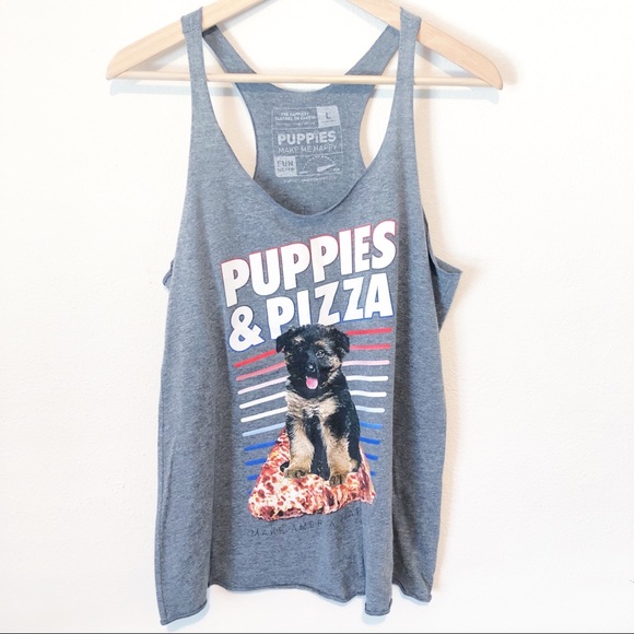 Puppies Make Me Happy Tops - ❌SOLD❌PUPPIES MAKE ME HAPPY Pizza and Puppy Tank